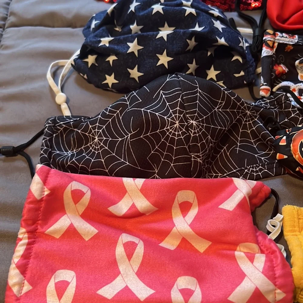 Bundle of 11 Women’s Holiday Face Masks Halloween Christmas 4th of July Mexico